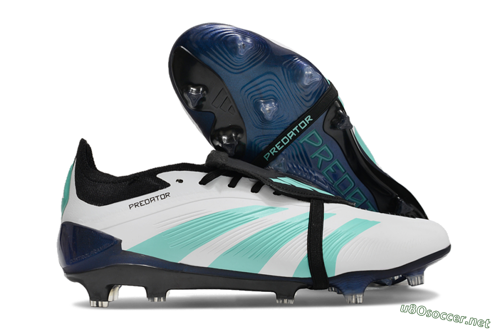 Men's Adidas Predator Elite Foldover Tongue FG Football Boots - White/Jade/Black 2