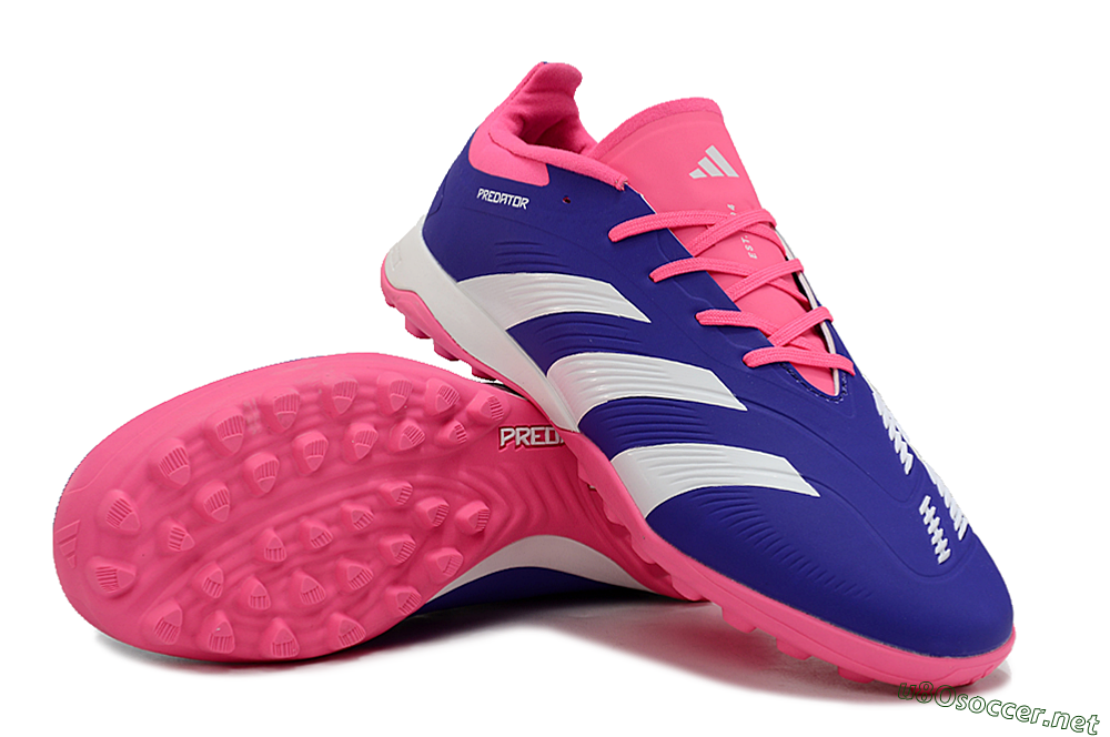 Unisex Adidas Predator 24 Elite TF Football Shoes - Blue/White/Pink 3