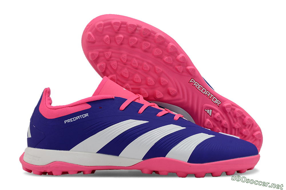 Unisex Adidas Predator 24 Elite TF Football Shoes - Blue/White/Pink 2