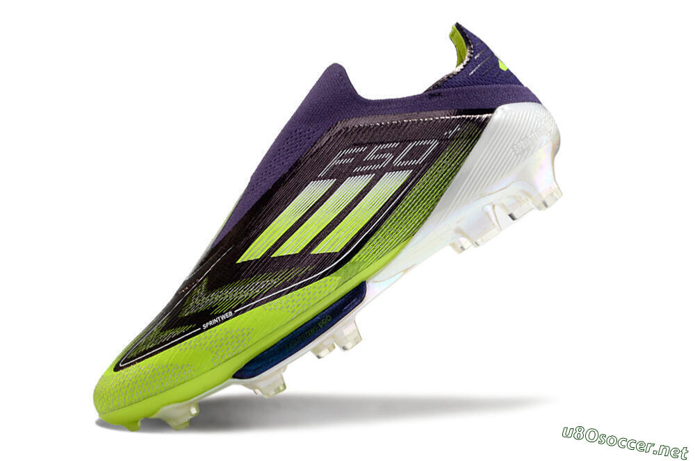 Men's Adidas F50+ Lightstrike Pro Laceless FG Football Boots - Purple/Yellow/White 5