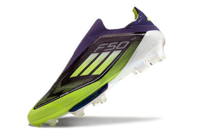 Men's Adidas F50+ Lightstrike Pro Laceless FG Football Boots - Purple/Yellow/White