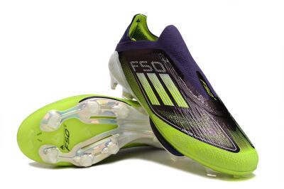 Men's Adidas F50+ Lightstrike Pro Laceless FG Football Boots - Purple/Yellow/White