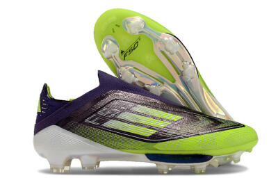 Men's Adidas F50+ Lightstrike Pro Laceless FG Football Boots - Purple/Yellow/White