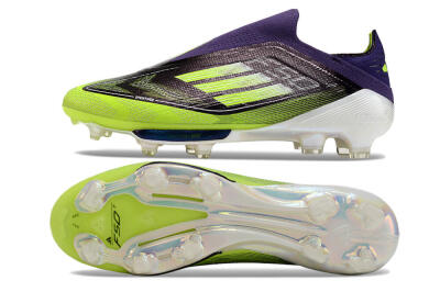 Men's Adidas F50+ Lightstrike Pro Laceless FG Football Boots - Purple/Yellow/White