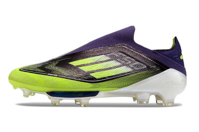 Men's Adidas F50+ Lightstrike Pro Laceless FG Football Boots - Purple/Yellow/White
