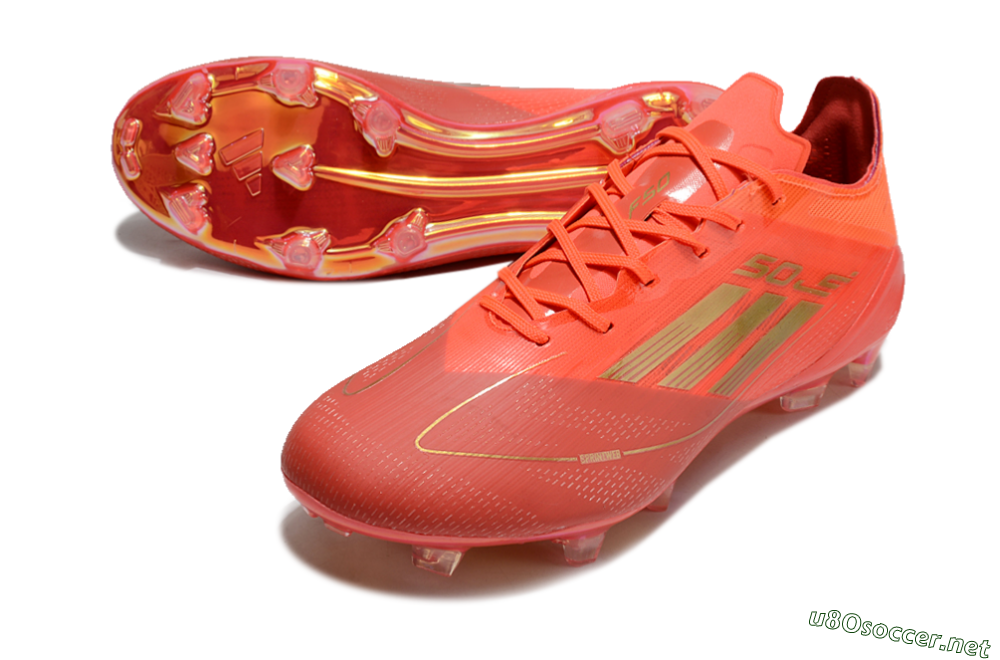 Men's Adidas F50 Elite FG Football Boots - Red/Gold 3