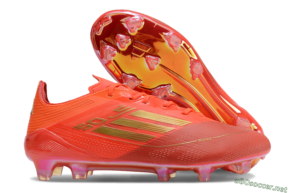 Men's Adidas F50 Elite FG Football Boots - Red/Gold 2