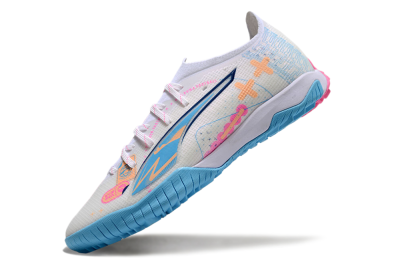 Men's Puma Ultra 5 Ultimate TF Football Shoes - White/Blue/Pink/Yellow