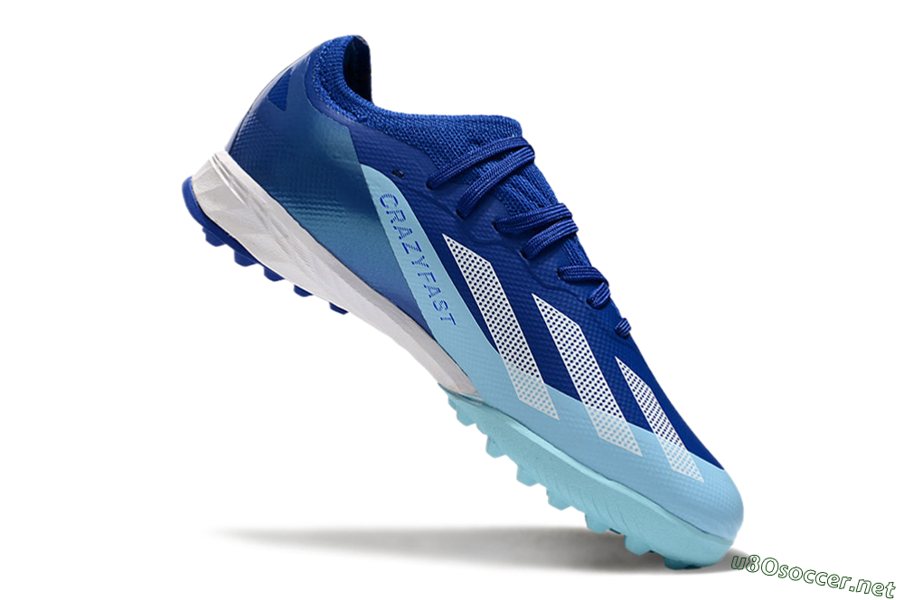 Kids Adidas X Speedportal.1 TF Football Shoes - Blue/White/Jade 4