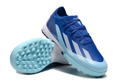 Kids Adidas X Speedportal.1 TF Football Shoes - Blue/White/Jade