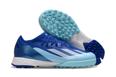 Kids Adidas X Speedportal.1 TF Football Shoes - Blue/White/Jade