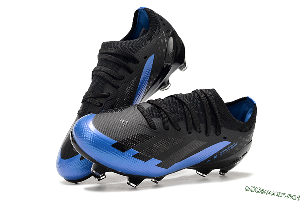 Kids Adidas X Speedportal.1 FG Football Boots - Black/Blue 3