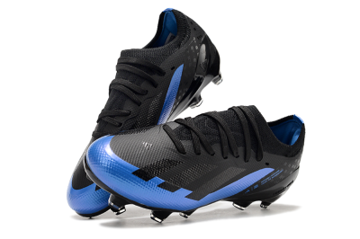 Kids Adidas X Speedportal.1 FG Football Boots - Black/Blue