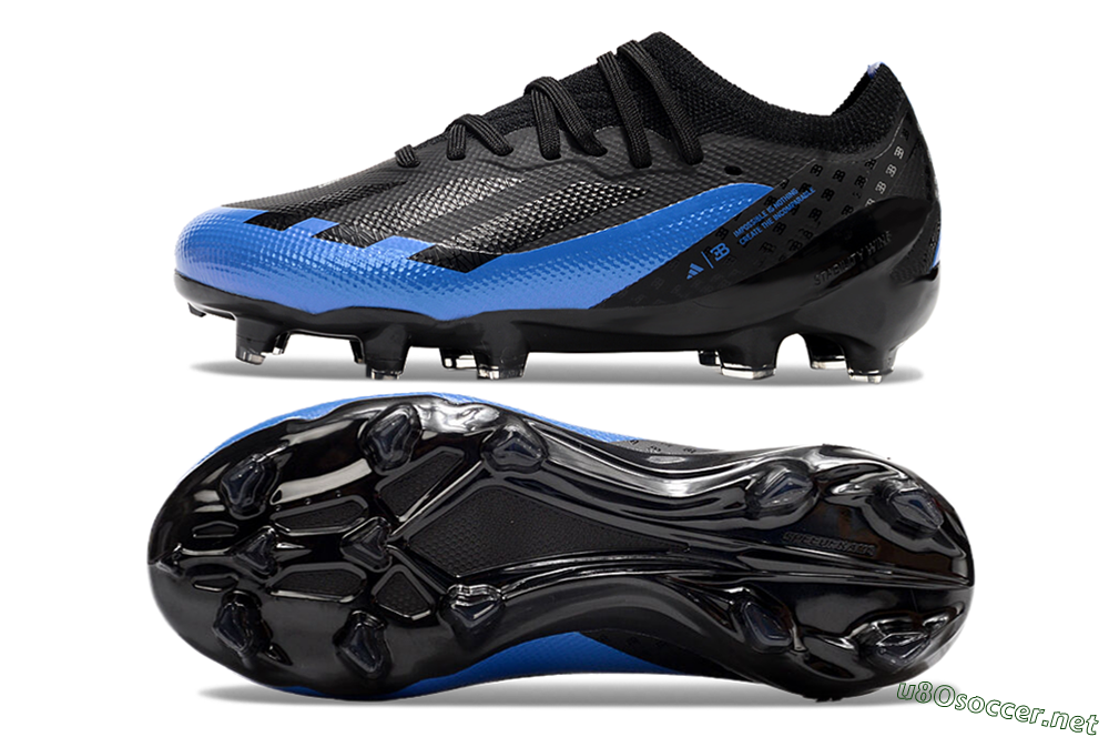 Kids Adidas X Speedportal.1 FG Football Boots - Black/Blue 1