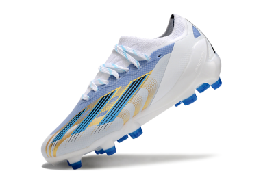 Kids Adidas X Speedportal.1 FG Football Boots - White/Blue/Gold