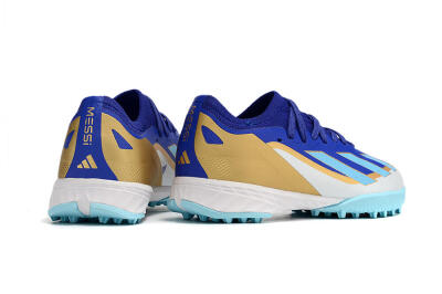 Kids Adidas X Speedportal.1 TF Football Shoes - Blue/Gold/White