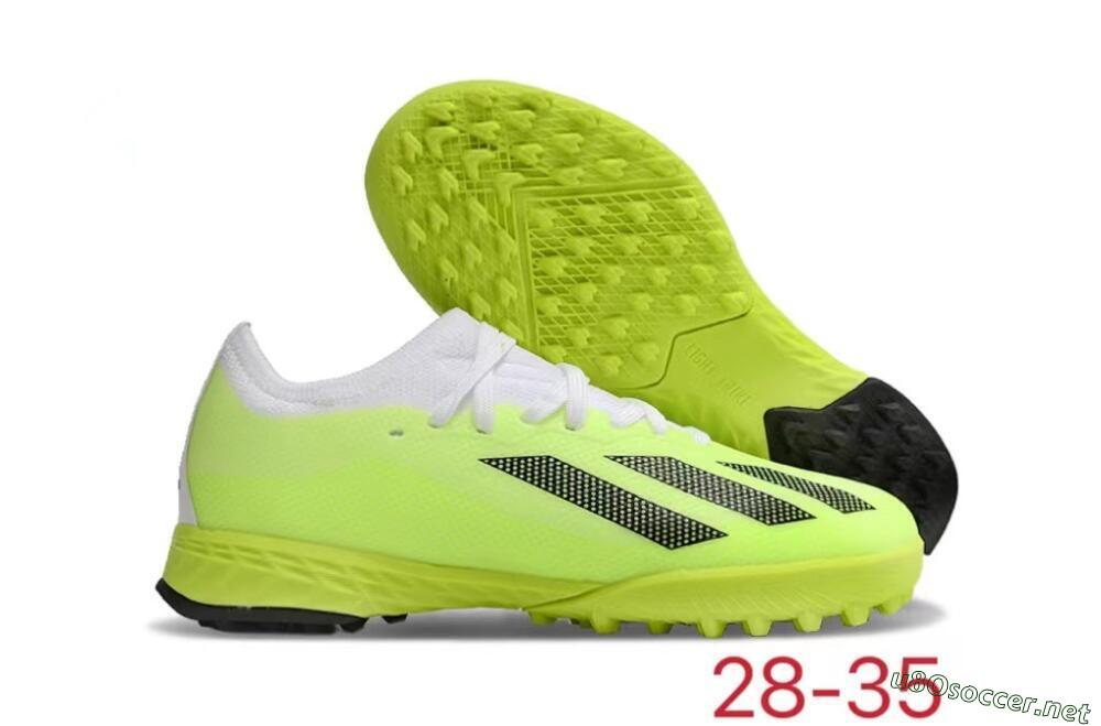 Kids Adidas X Speedportal .1 TF Football Shoes - Yellow/Black/White 2