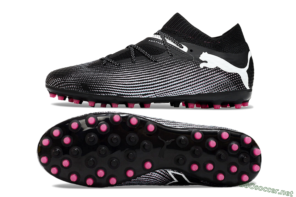 Men's Puma Future Ultimate MG Football Boots - Black/White/Pink 1