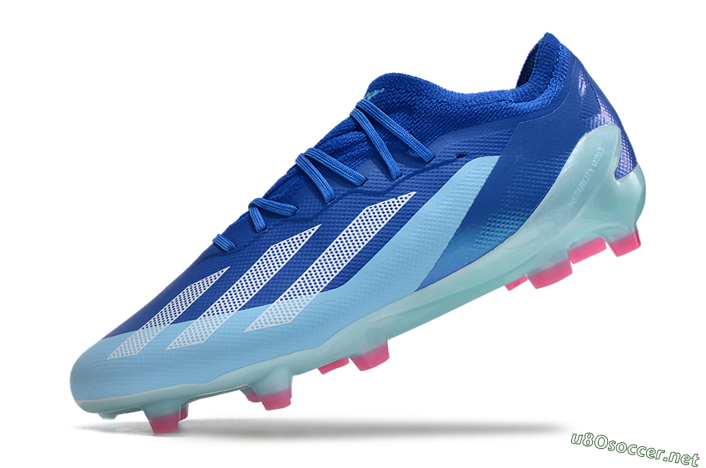 Kids Adidas X Speedportal.1 FG Football Boots - Blue/White/Pink 5