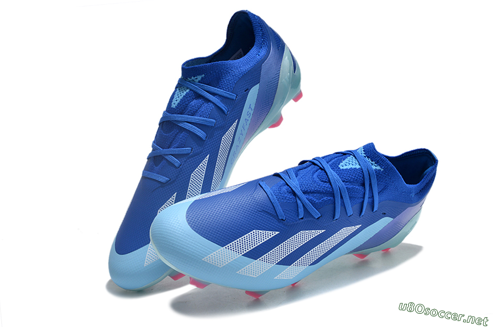 Kids Adidas X Speedportal.1 FG Football Boots - Blue/White/Pink 3