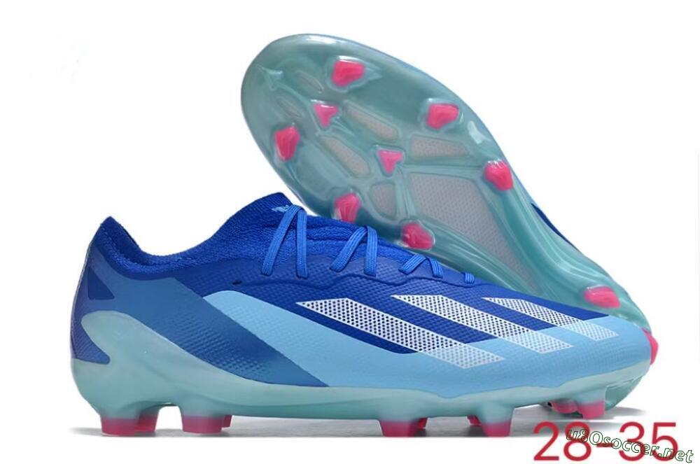 Kids Adidas X Speedportal.1 FG Football Boots - Blue/White/Pink 2