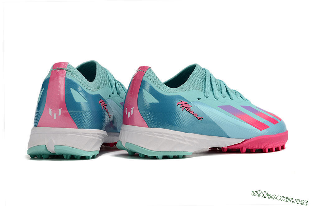Kids Adidas X Speedportal.1 TF Football Shoes - Jade/Pink/Purple 7