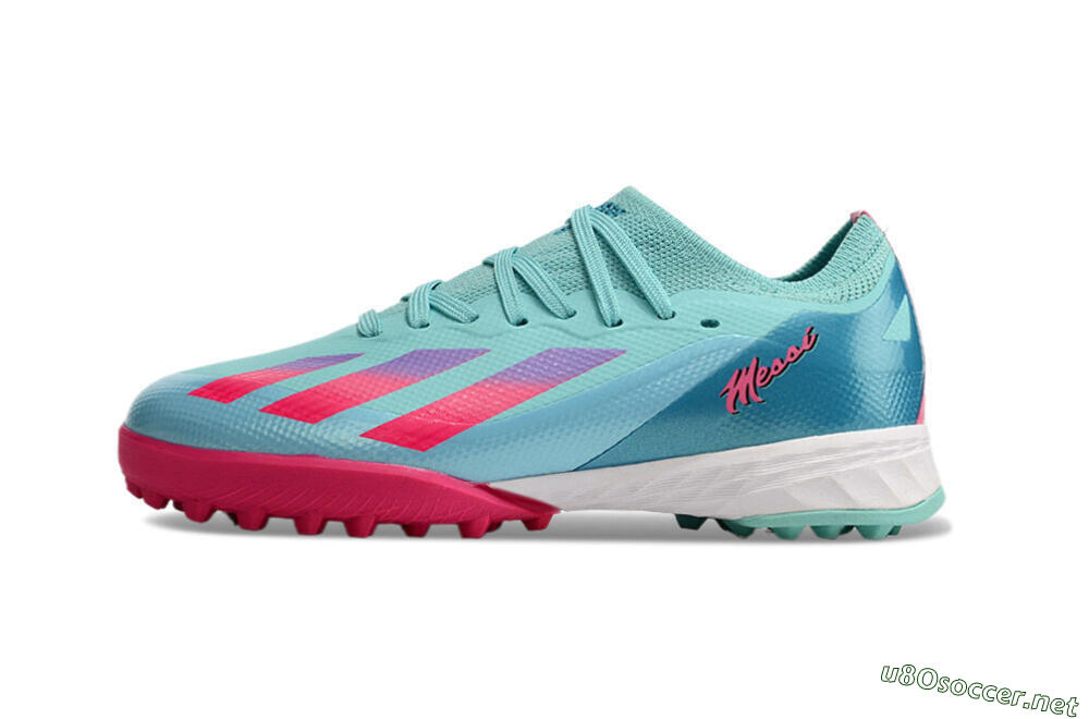 Kids Adidas X Speedportal.1 TF Football Shoes - Jade/Pink/Purple 0