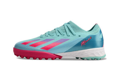 Kids Adidas X Speedportal.1 TF Football Shoes - Jade/Pink/Purple