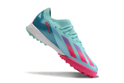 Kids Adidas X Speedportal.1 TF Football Shoes - Jade/Pink/Purple