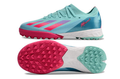 Kids Adidas X Speedportal.1 TF Football Shoes - Jade/Pink/Purple
