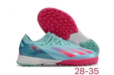 Kids Adidas X Speedportal.1 TF Football Shoes - Jade/Pink/Purple