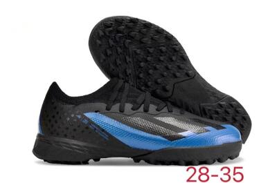 Kids Adidas X Speedportal.1 TF Football Shoes - Black/Blue