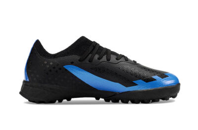 Kids Adidas X Speedportal.1 TF Football Shoes - Black/Blue