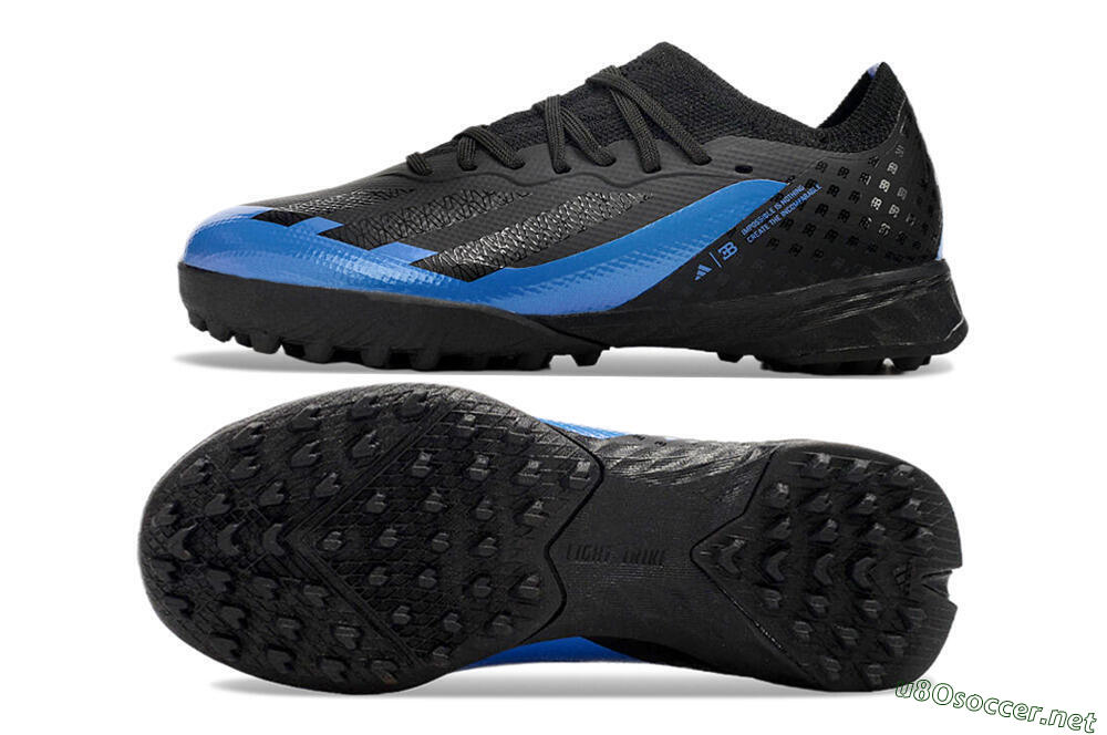 Kids Adidas X Speedportal.1 TF Football Shoes - Black/Blue 1