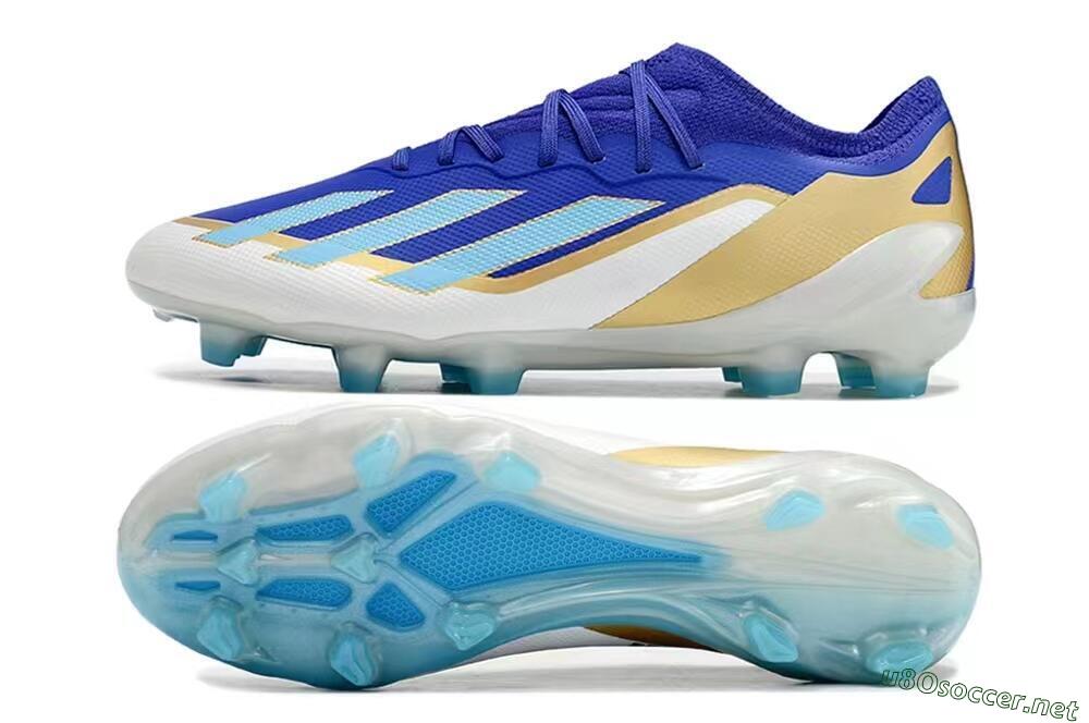 Kids Adidas X Speedportal.1 FG Football Boots - Blue/Gold/White 1
