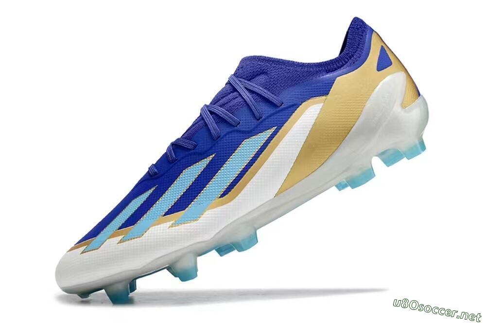 Kids Adidas X Speedportal.1 FG Football Boots - Blue/Gold/White 5
