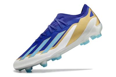 Kids Adidas X Speedportal.1 FG Football Boots - Blue/Gold/White