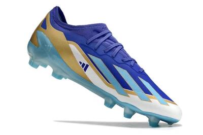 Kids Adidas X Speedportal.1 FG Football Boots - Blue/Gold/White