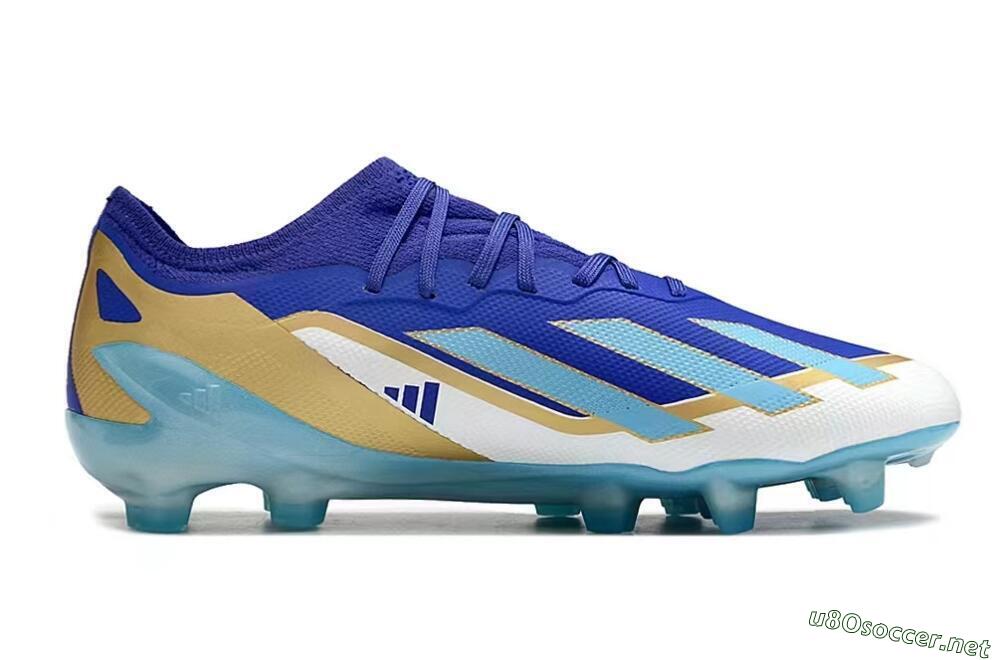 Kids Adidas X Speedportal.1 FG Football Boots - Blue/Gold/White 6