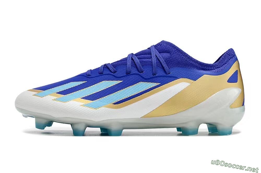 Kids Adidas X Speedportal.1 FG Football Boots - Blue/Gold/White 0