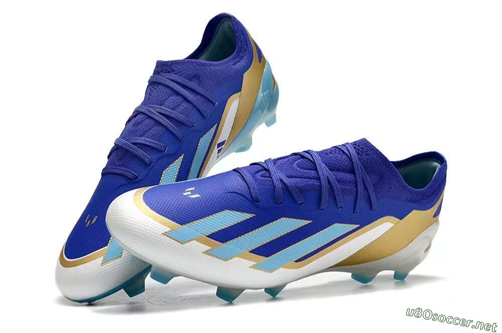 Kids Adidas X Speedportal.1 FG Football Boots - Blue/Gold/White 3