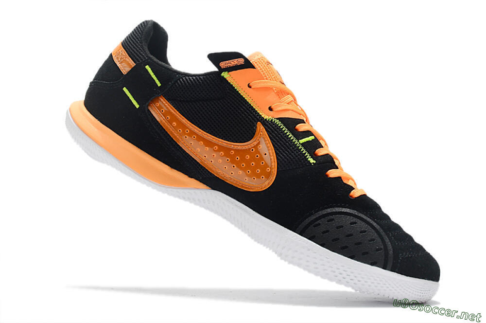 Men's Nike Street Gato IC Football Shoes - Black/Orange/White 4