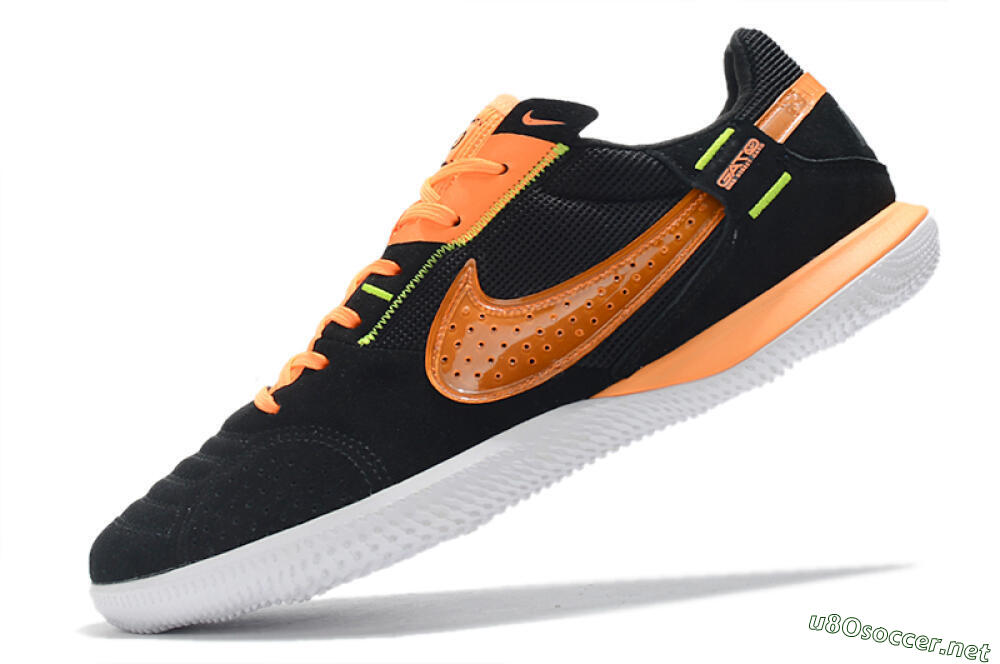 Men's Nike Street Gato IC Football Shoes - Black/Orange/White 5