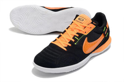 Men's Nike Street Gato IC Football Shoes - Black/Orange/White