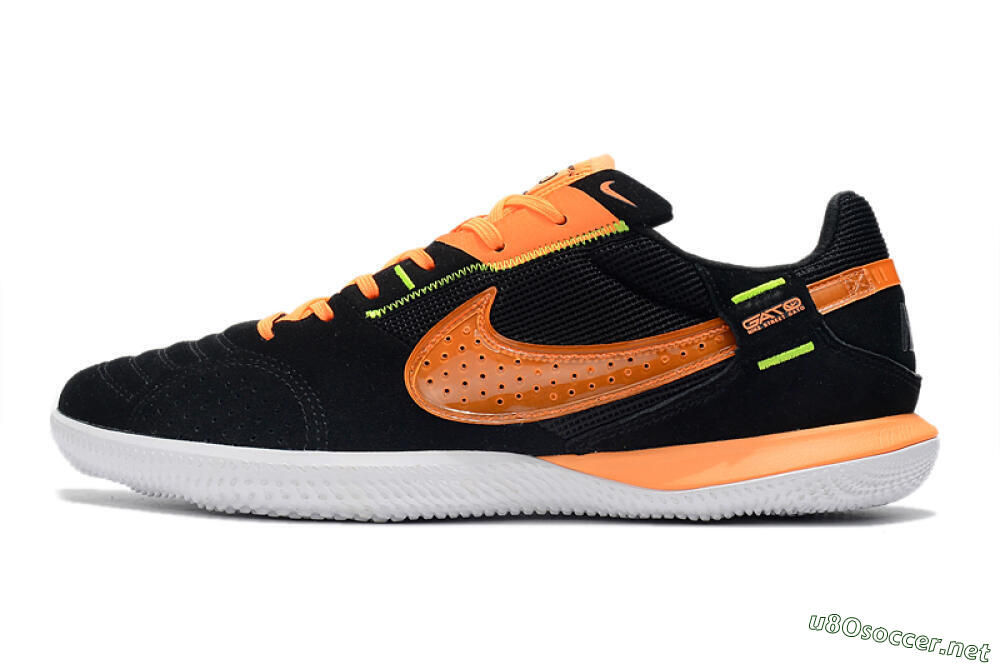 Men's Nike Street Gato IC Football Shoes - Black/Orange/White 0
