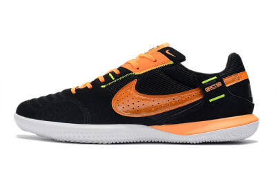 Men's Nike Street Gato IC Football Shoes - Black/Orange/White