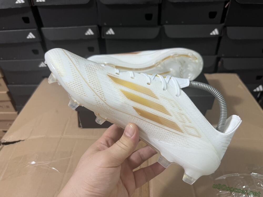 Men's Adidas F50 Adizero FG Football Boots - White/Gold