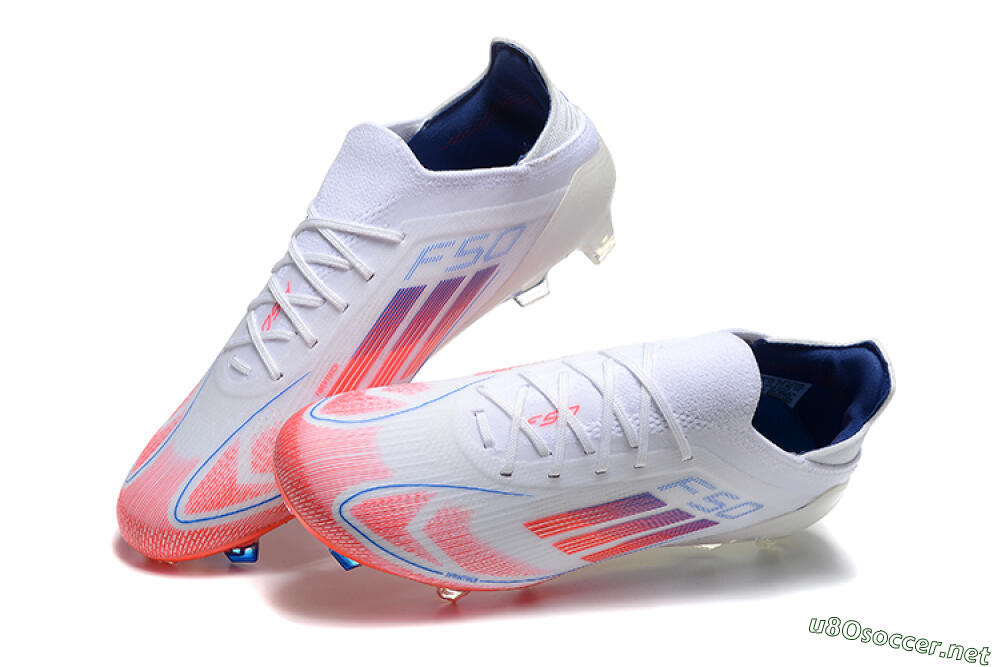 Men's Adidas F50 Elite FG Football Boots - White/Red/Blue 3