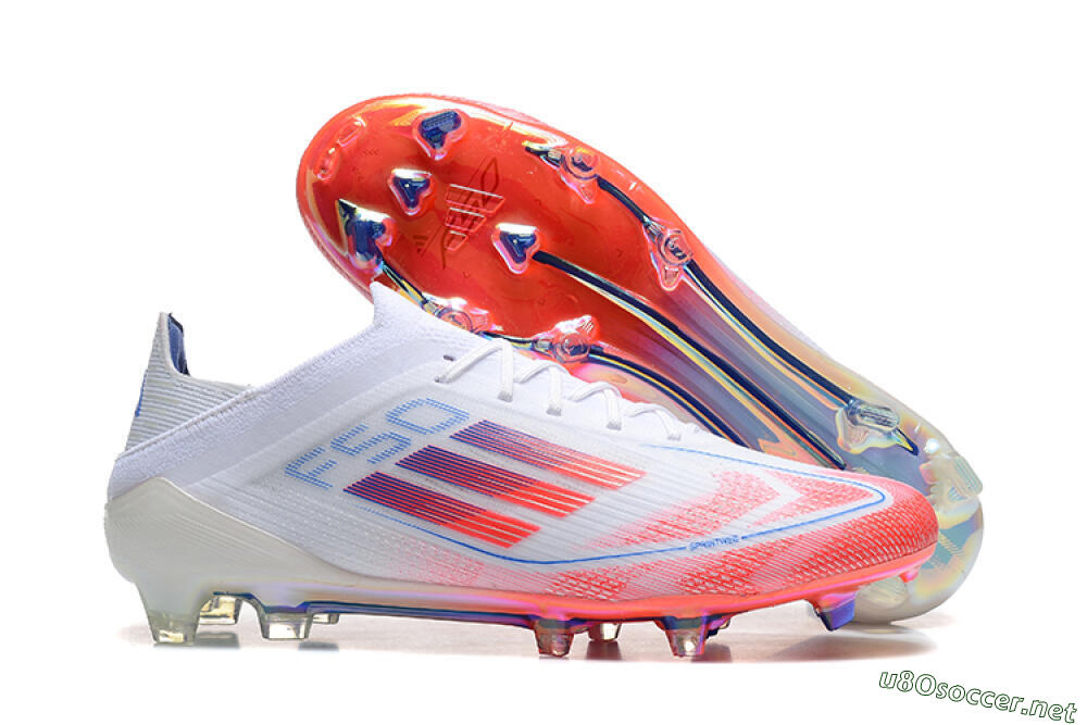 Men's Adidas F50 Elite FG Football Boots - White/Red/Blue 2
