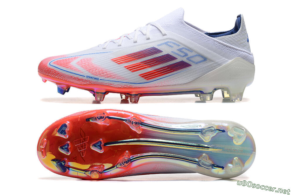 Men's Adidas F50 Elite FG Football Boots - White/Red/Blue 1
